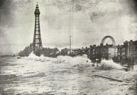 High tide at Blackpool, 8 October 1896.