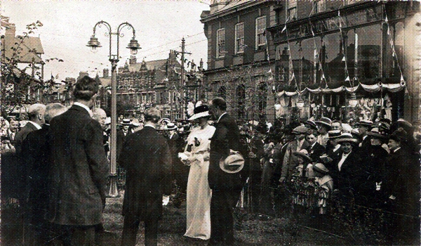 Mrs Clifton planting the Royal Elm, Lytham, 8th July. 1913.