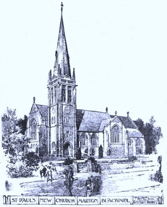 Architects impression of the new St.Pauls Church Marton, 1909.