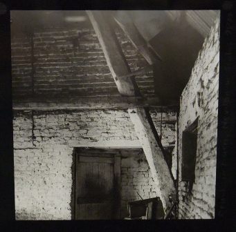 Cruck in barn, Newton with Scales, 1945