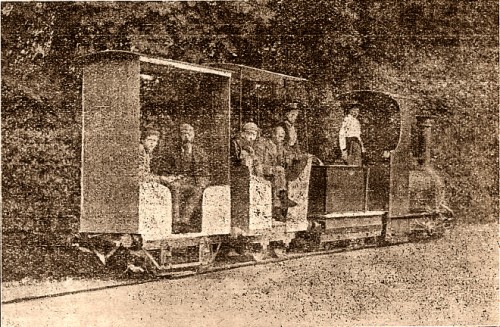 John Leyland Birley on his miniature railway, Kirkham.