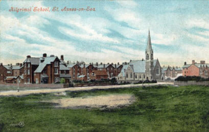 Kilgrimol School, Clifton Drive, St.Annes, viewed from a sand dune in the Bromley Road area c1905