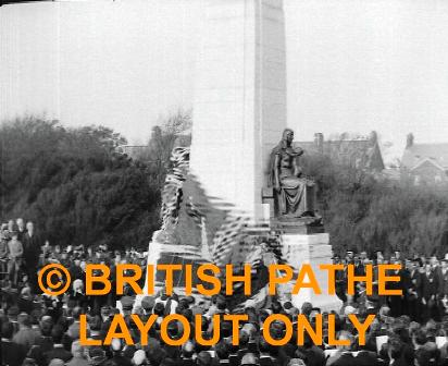 Lancashire - Beautiful War Memorial unveiled at St. Annes-on-Sea in presence of Mr. Stephen Walsh. Pathe News, 1924.