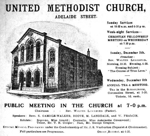 United Methodist Church, Adelaide Street, Blackpool, 1909.