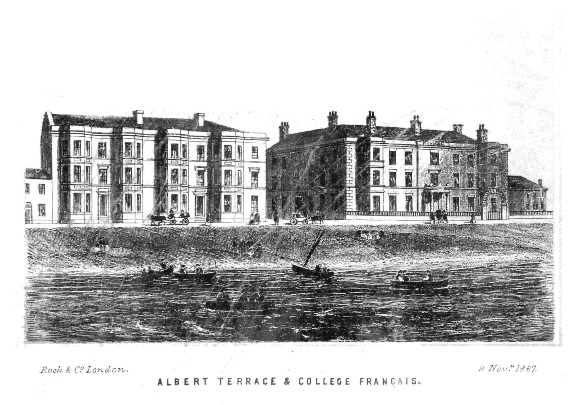 Albert Terrace and the College Francais, South Shore, Blackpool, 1867.