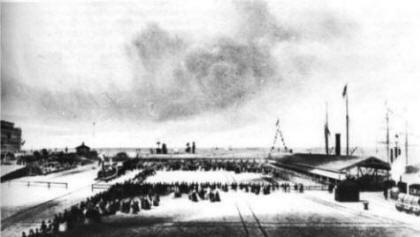 Fleetwood, 21 September 1847; Crowds awaiting the departure of Queen Victoria by train.