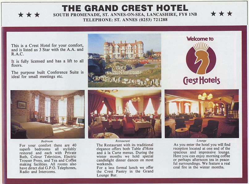 Advert for the Greand Hotel, 1983.