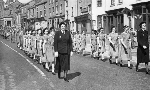 The Girl Guides, Civic Sunday Procession, Kirkham , June 1951.