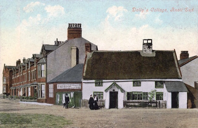 Postcard view of Dolly's Cottage. Knott End, Lancashire c1905.