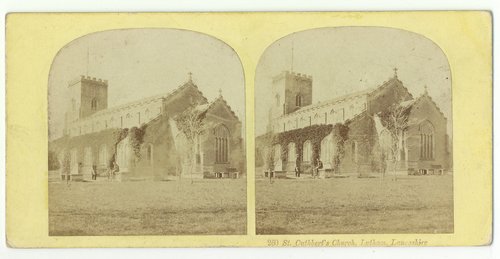 An 1850s Ogle and Edge stereoview of St.Cuthbert's Church, Lytham.
