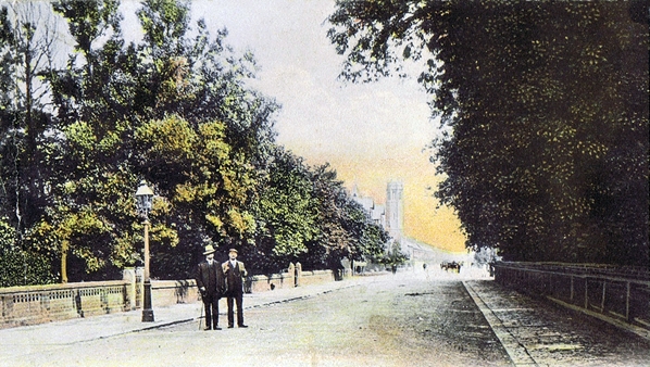 Church Road, St.Annes c1905 with the Victoria Hotel and Wesleyan Church in the distance.