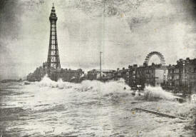 High tide at Blackpool, 8 October 1896. High tide at Blackpool, 8 October 1896.
