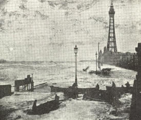 Blackpool Promenade during the storm. Blackpool Promenade during the storm.