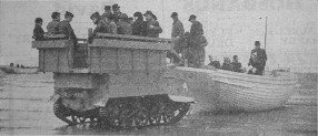 Blackpool, Easter 1947. The converted bren gun carrier taking people to and from the pleasure boats.