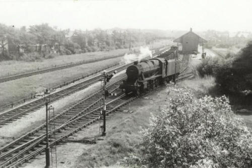 After 1903, the original station at Ansdell was demolished and it became a goods yard. It is viewed here from Woodlands Road Bridge in the 1950s.