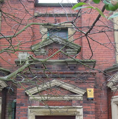 Alderlea, Raikes Parade, Blackpool, March, 2010. The pediment above the entrance. Alderlea, Raikes Parade, Blackpool, March, 2010. The pediment above the entrance.