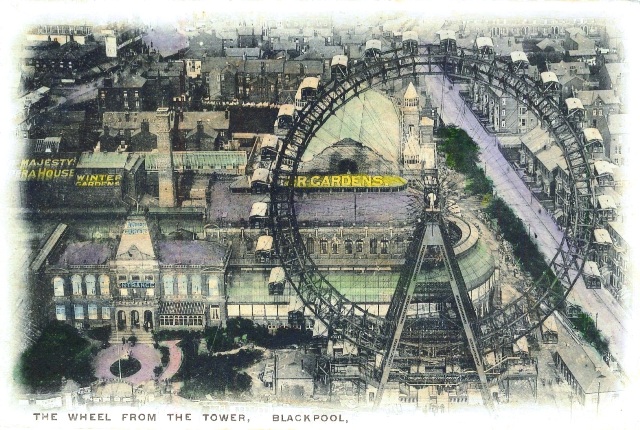 The Big Wheel Blackpool viewed from the tower c1902.