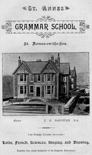 Advert for Grammar School for Boys, St.Annes, 1894. Advert for Grammar School for Boys, St.Annes