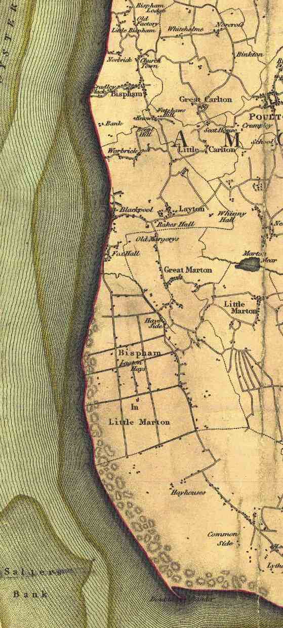 Map of Blackpool in 1818.