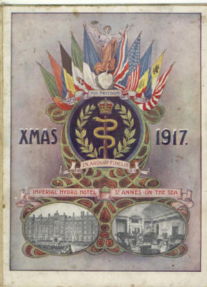 R.A.M.C. menu for Xmas 1917 celebrations at the Imperial Hydro Hotel. The army commandeered the Imperial Hydro Hotel (later renamed The Majestic) to house officers. Ordinary soldiers were housed in guest houses, private homes or wooden huts.