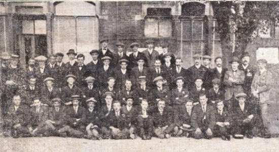 The first Lytham volunteers, outside Lytham Council Offices, 1914.