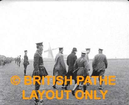 Lytham. Lord Derby, Mayor, General Sir T Perrot RFA Review Pathe 1915