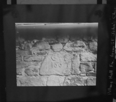 Pilling Hall Farm showing stone from the old St John's Church. 
