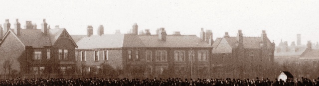 Raikes Parade in the early 1890s, viewed from Raikes Hall Gardens. Alderlea is on the right; this is before Richard Barlow had Glen May constructed. Raikes Parade in the early 1890s, viewed from Raikes Hall Gardens. Alderlea is on the right; this is before Richard Barlow had Glen May constructed.