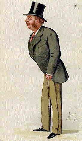Charicature of Sir Matthew White Ridley 1842-1904.
