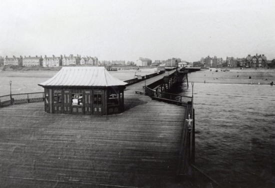 St.Annes Pier, looking inland from the pierhead c1890.