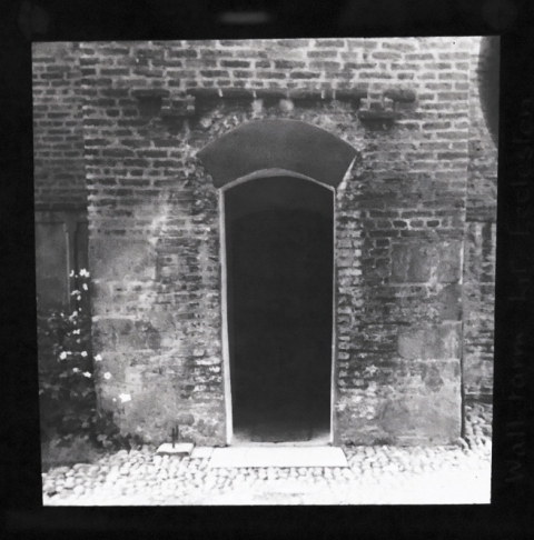 Photo of the doorway to Wall Farm, Little Eccleston, 1943.