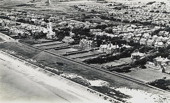 Aerial view of the large houses on Ansdell seafront c1950.