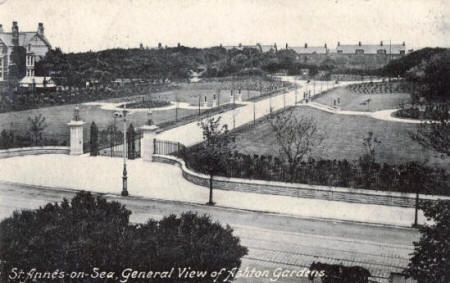 The "new park" was formally opened as "Ashton Gardens" by Coun. Richard Leigh on 22 August 1916. It is seen here shortly after being laid out.