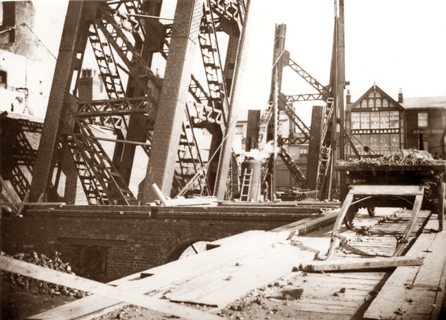 Early days in the construction of Blackpool Tower c1891.