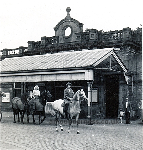 The circus horses arriving at Lytham Railway Station, 1955.