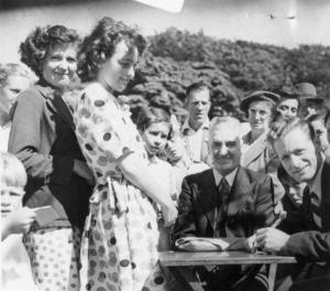 Tom Finney at Kirkham Parish Church Garden Party, July 1951.