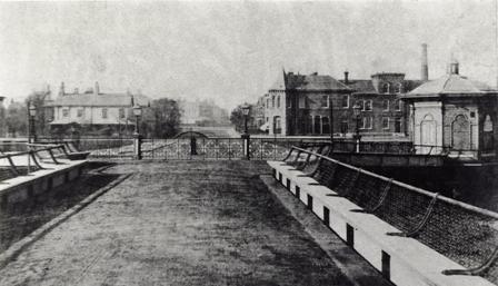 Lytham Pier entrance & in the distance Lytham Assembly Rooms & Dicconson Terrace c1869