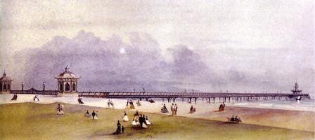 Architects drawing of the proposed pier at Lytham, 1863.