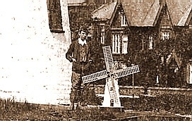 A model windmill built by William Swann. A model windmill built by William Swann.