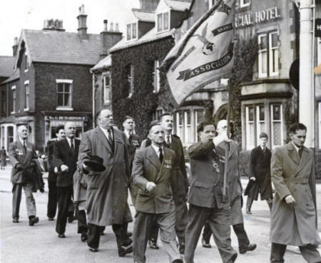 Representatives of the Air Force from R.A.F. Lytham and members of the R.A.F.A. in the Battle of Britain Sunday procession, Lytham, September 1953.
