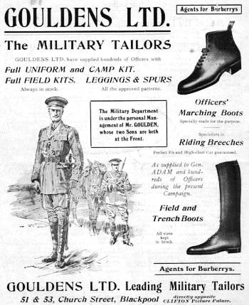 Military Tailors, Church Street, Blackpool, 1916.