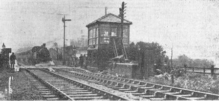 Moss Side Railway Station, showing the level crossing where Mr Thomas Morley, of St.Annes, crashed and met his death. November 1934.