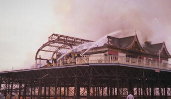 Photo of St.Annes Pier fire in 1982.