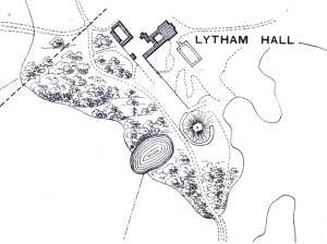 Plan showing the ice house, Lytham Hall c1905.