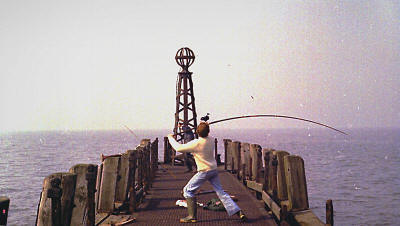 Fishing on the jetty, St.Annes Pier, in the 1980s. Fishing on the jetty, St.Annes Pier, in the 1980s.