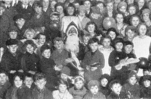 Tramway Men's Childrens Treat at Squires Gate Depot, Christmas 1934.