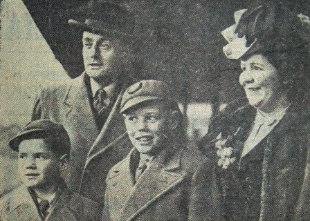 Mr & Mrs Herbert Dixon and their two boys, Gordon and Brian, pictured at Central Station, Blackpool, February, 1947.They were leaving for their new home in South Africa. Mr Dixon was an ex-member of Blackpool Police Force.